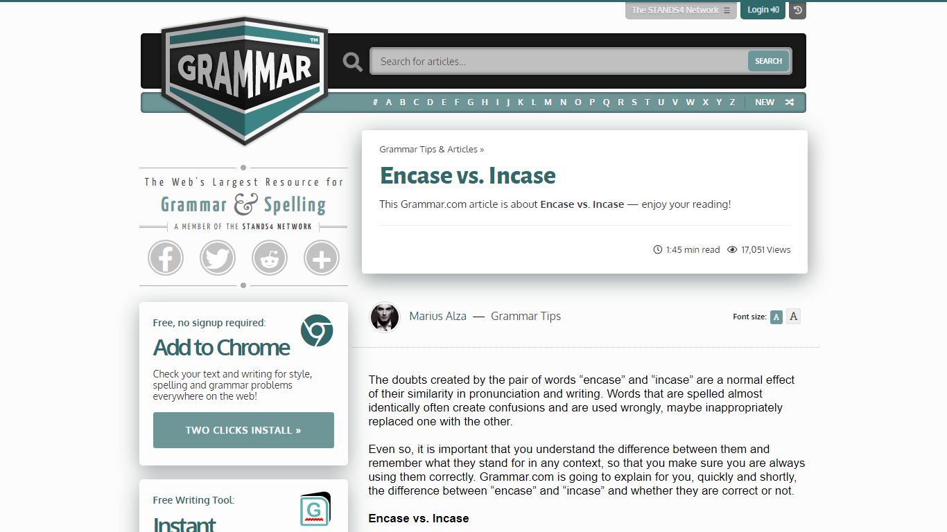 Encase vs. Incase - grammar